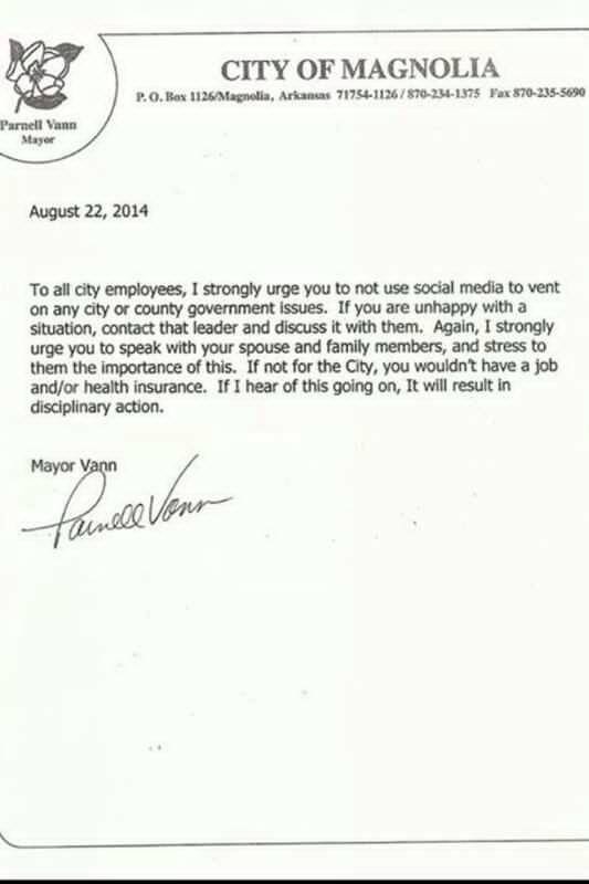 Magnolia Mayor’s “Don’t Use Social Media” Letter Winds Up on Social Media