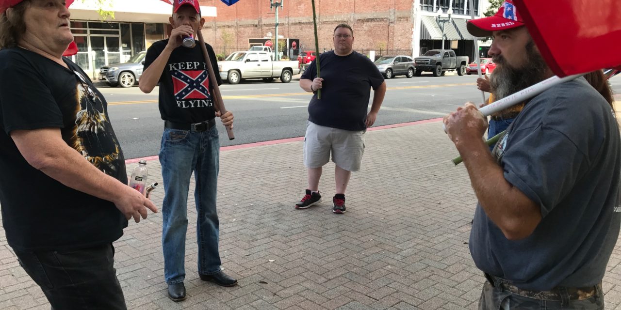 Confederate Supporters Rally At Caddo Courthouse in Shreveport Louisiana