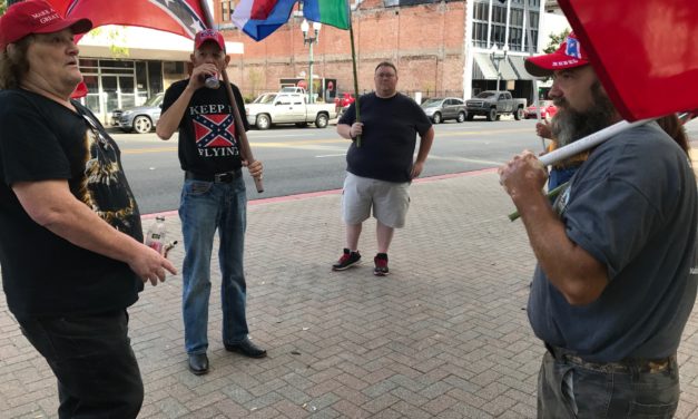 Confederate Supporters Rally At Caddo Courthouse in Shreveport Louisiana